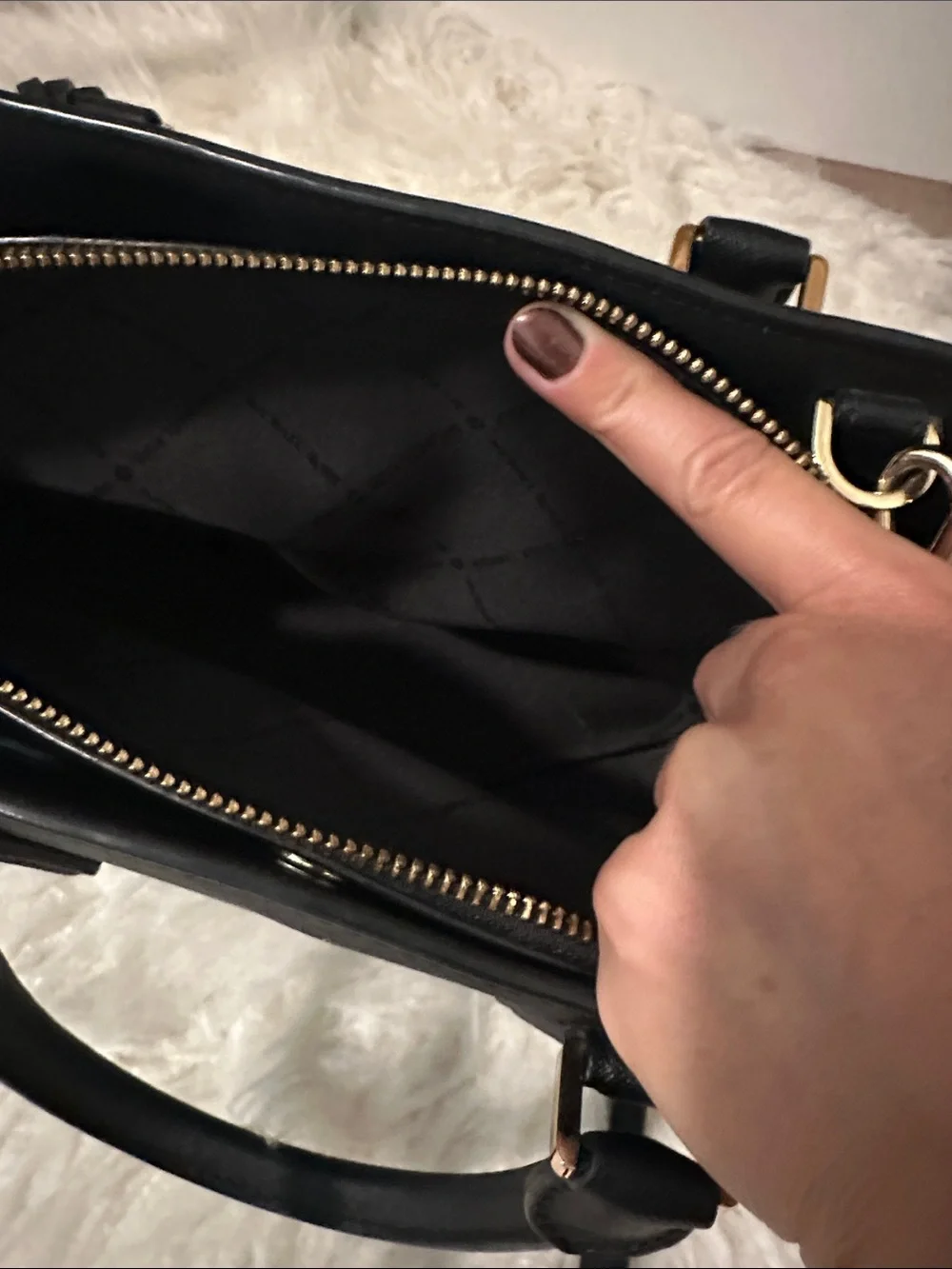 Michael Kors Black Saffiano Satchel with Gold Hardware - Picture 2 of 2